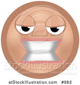 Vector Illustration of an Emoticon Bearing Teeth - Tan Version by AtStockIllustration