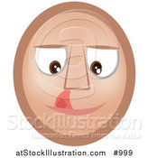 Vector Illustration of an Emoticon Licking Lips - Tan Version by AtStockIllustration