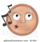 Vector Illustration of an Emoticon Whistling - Tan Version by AtStockIllustration