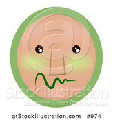 Vector Illustration of an Emoticon Worryied Sick - Tan Version by AtStockIllustration