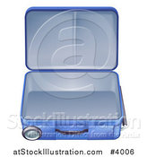 Vector Illustration of an Empty and Open Blue Suitcase by AtStockIllustration