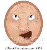 Vector Illustration of an Evil Emoticon Grinning in a Devilish Manner - Tan Version by AtStockIllustration