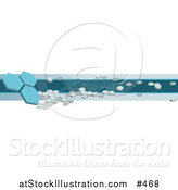 Vector Illustration of an Internet Web Banner with Blue Octagons by AtStockIllustration