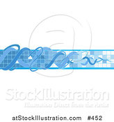 Vector Illustration of an Internet Web Banner with Blue Squiggles and Tiles by AtStockIllustration