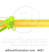 Vector Illustration of an Internet Web Banner with Green Cubes and Orange Lines by AtStockIllustration