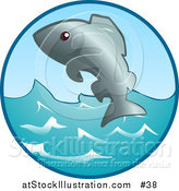 Vector Illustration of an Ocean Fish Jumping out of the Water by AtStockIllustration