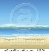 Vector Illustration of an Ocean Landscape with White Sand by AtStockIllustration
