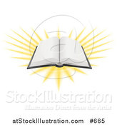 Vector Illustration of an Open Book with Blank Pages and Bright Light by AtStockIllustration