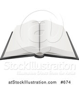 Vector Illustration of an Open Book with Blank Pages by AtStockIllustration