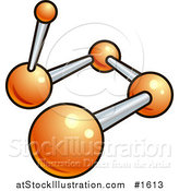 Vector Illustration of an Orange and Gray Molecule by AtStockIllustration