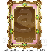 Vector Illustration of an Ornate Brown, Pink and Gold Frame with Copyspace by AtStockIllustration