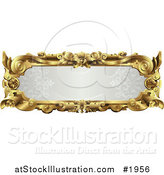 Vector Illustration of an Ornate Gray and Gold Frame with Copyspace by AtStockIllustration