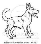 Vector Illustration of an Outlined Chinese Zodiac Dog by AtStockIllustration