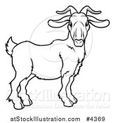 Vector Illustration of an Outlined Chinese Zodiac Goat by AtStockIllustration