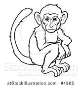 Vector Illustration of an Outlined Chinese Zodiac Monkey by AtStockIllustration