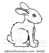 Vector Illustration of an Outlined Chinese Zodiac Rabbit by AtStockIllustration