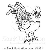 Vector Illustration of an Outlined Chinese Zodiac Rooster by AtStockIllustration