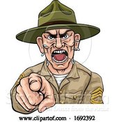 Vector Illustration of Angry Army Bootcamp Drill Sergeant by AtStockIllustration