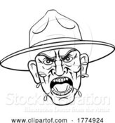 Vector Illustration of Angry Army Bootcamp Drill Sergeant by AtStockIllustration