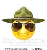 Vector Illustration of Angry Drill Sergeant Emoticon Face by AtStockIllustration