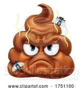 Vector Illustration of Angry Mad Dislike Hating Poop Poo Emoticon Emoji by AtStockIllustration