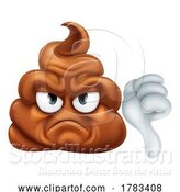 Vector Illustration of Angry Mad Dislike Hating Poop Poo Emoticon Emoji by AtStockIllustration