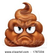 Vector Illustration of Angry Mad Dislike Hating Poop Poo Emoticon Emoji by AtStockIllustration