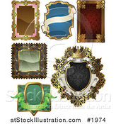 Vector Illustration of Antique and Retro Styled Ornate Frame Designs by AtStockIllustration