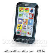 Vector Illustration of App Icons on a Smart Phone by AtStockIllustration