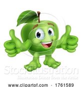 Vector Illustration of Apple Fruit Emoticon Emoji Mascot Icon by AtStockIllustration