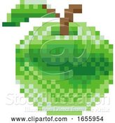 Vector Illustration of Apple Pixel Art 8 Bit Video Game Fruit Icon by AtStockIllustration