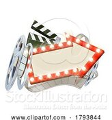 Vector Illustration of Arrow Sign Film Cinema Frame Movie Concept by AtStockIllustration