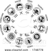 Vector Illustration of Astrological Horoscope Zodiac Star Signs Icon Set by AtStockIllustration