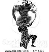 Vector Illustration of Atlas Titan Holding Globe by AtStockIllustration