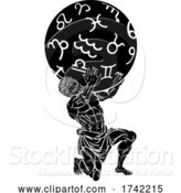 Vector Illustration of Atlas Titan Holding Heavens Globe by AtStockIllustration