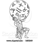 Vector Illustration of Atlas Titan Holding Heavens Mythology Illustration by AtStockIllustration