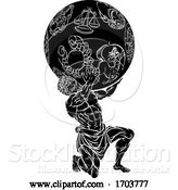 Vector Illustration of Atlas Titan Strength Greek Mythology by AtStockIllustration