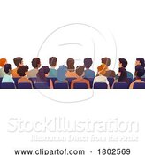 Vector Illustration of Audience People Presentation Screen Cinema Movie by AtStockIllustration