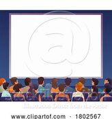 Vector Illustration of Audience People Presentation Screen Cinema Movie by AtStockIllustration