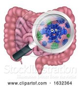 Vector Illustration of Bacteria Character in Gut or Intestines by AtStockIllustration