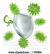 Vector Illustration of Bacteria Virus Shield Cells Medical Concept by AtStockIllustration