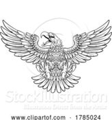 Vector Illustration of Bald Eagle Hawk Flying Wings Spread Mascot by AtStockIllustration