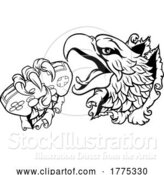 Vector Illustration of Bald Eagle Hawk Gamer Video Game Controller Mascot by AtStockIllustration
