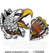 Vector Illustration of Bald Eagle Hawk Ripping American Football Mascot by AtStockIllustration