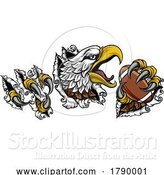 Vector Illustration of Bald Eagle Hawk Ripping American Football Mascot by AtStockIllustration