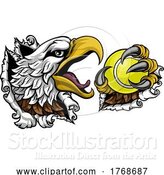 Vector Illustration of Bald Eagle Hawk Ripping Tennis Ball Mascot by AtStockIllustration