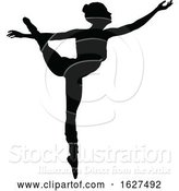 Vector Illustration of Ballet Dancer Dancing Silhouette by AtStockIllustration