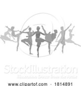 Vector Illustration of Ballet Dancer Silhouette Dancers Poses Silhouettes by AtStockIllustration