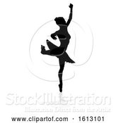 Vector Illustration of Ballet Dancer Silhouette, on a White Background by AtStockIllustration