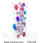 Vector Illustration of Balloons and Gifts 2022 A3 by AtStockIllustration